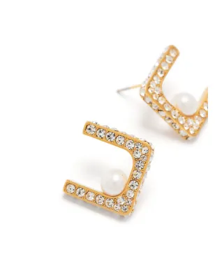 Elisabetta Franchi ラインストーン付きパールピアス - サムネイル3