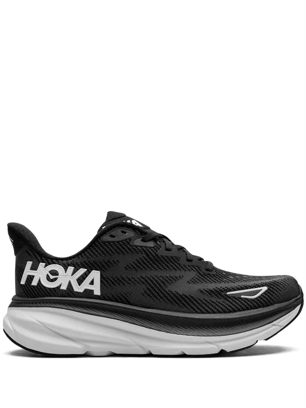 HOKA Clifton 9 ブラック/ホワイト スニーカー - 画像1