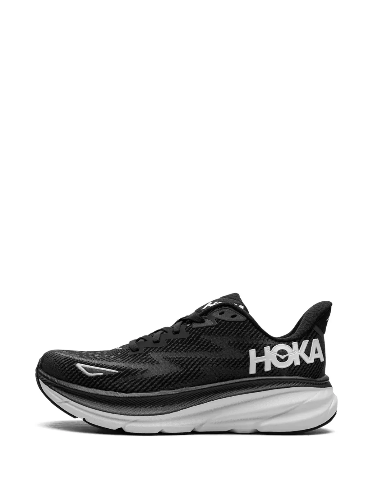 HOKA Clifton 9 ブラック/ホワイト スニーカー - 画像5