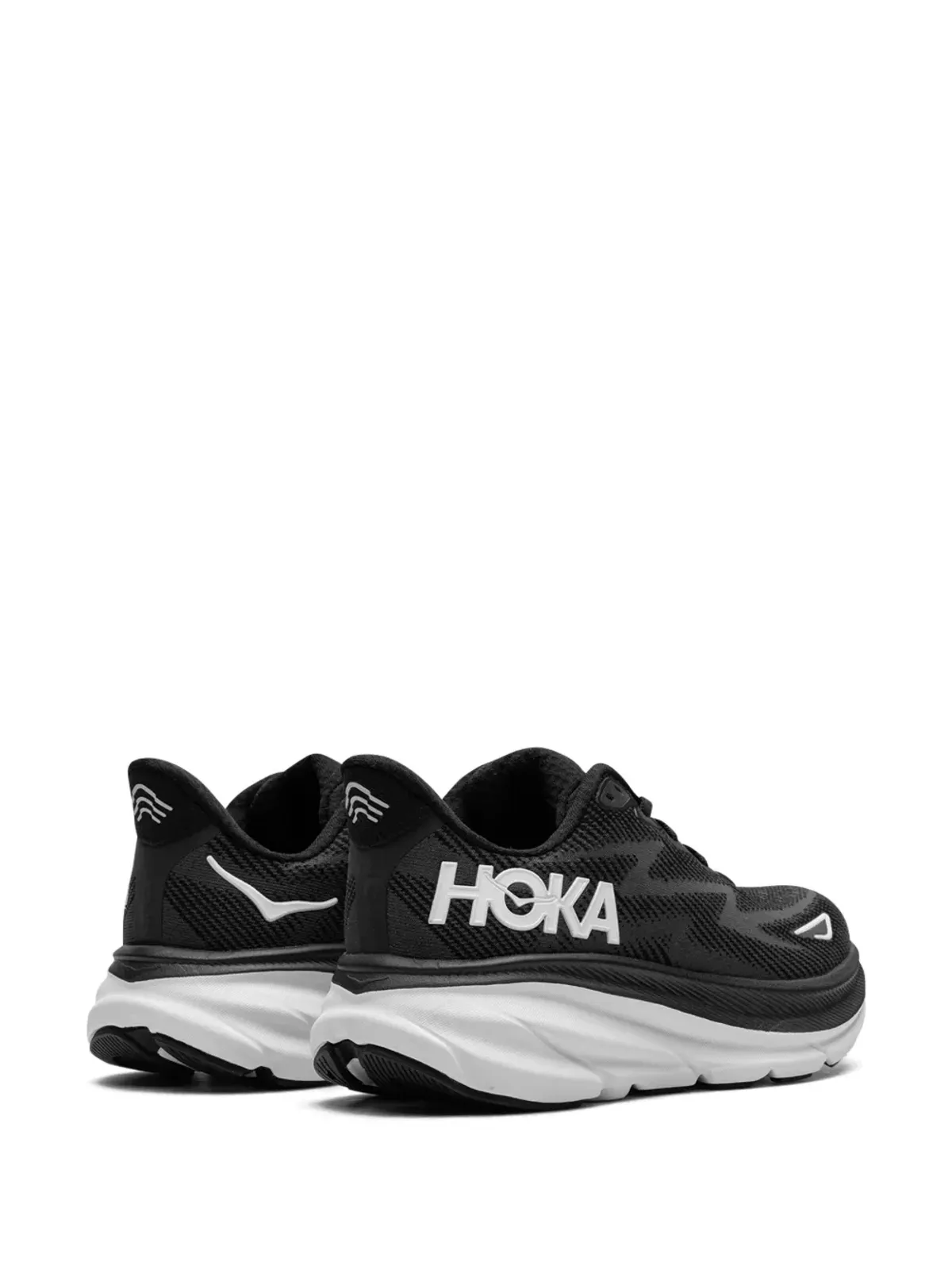 HOKA Clifton 9 ブラック/ホワイト スニーカー - 画像3
