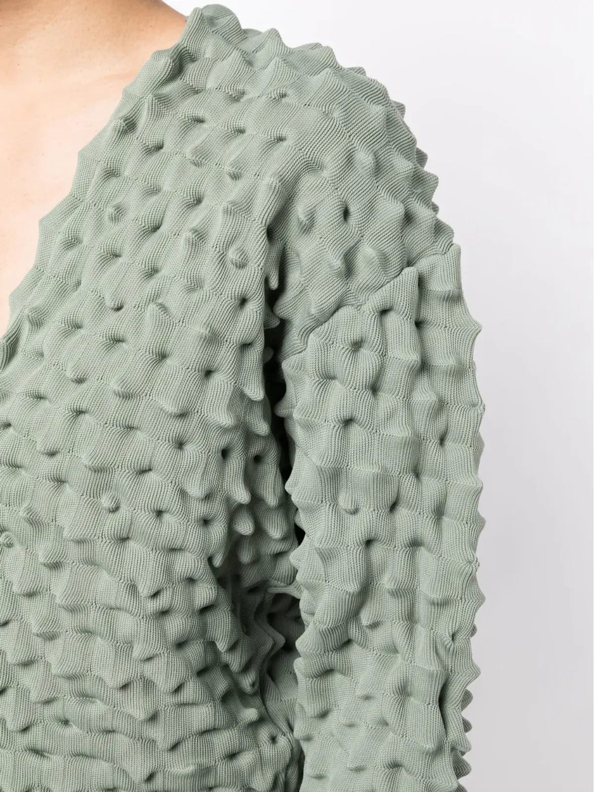 JNBY V-neck cropped cardigan - Green - 画像5