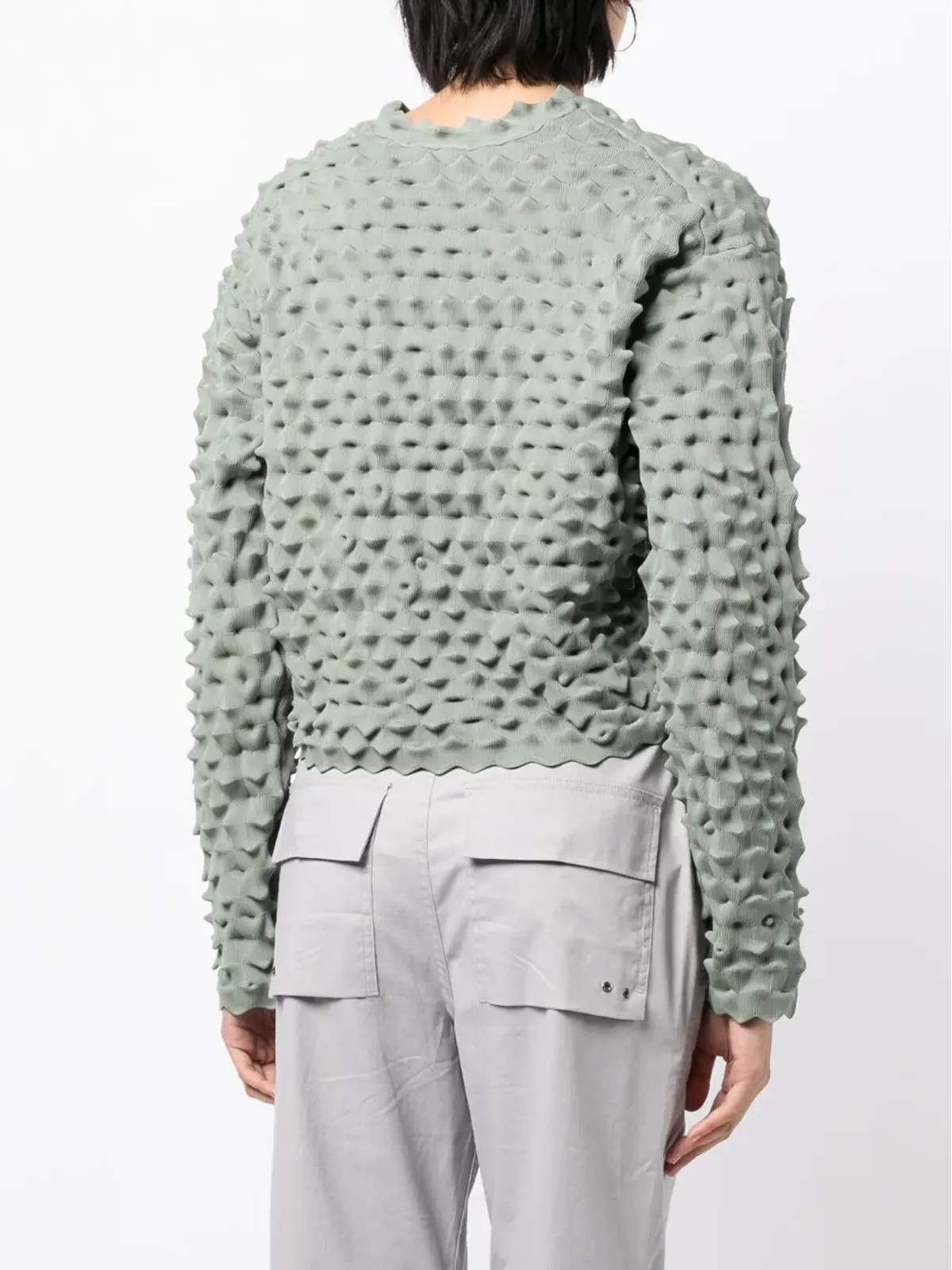 JNBY V-neck cropped cardigan - Green - 画像4