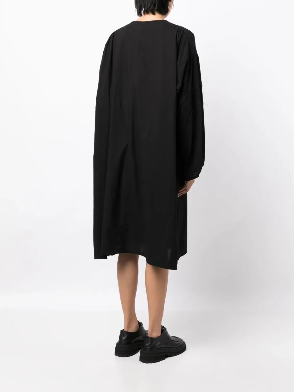 Y's コットン チュニック ミディドレス - Black - 画像4