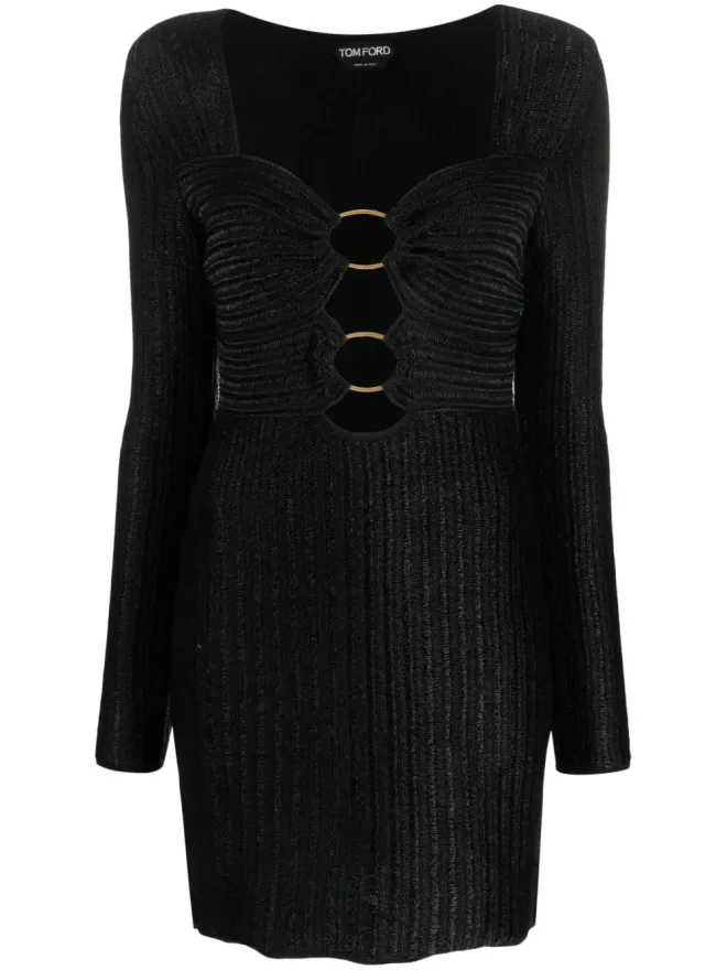 TOM FORD TOM FORD メタリックハートネックミニドレスの商品画像