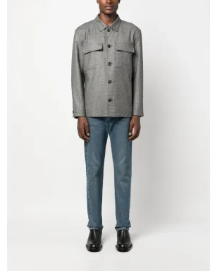 Lardini マイクロハウンドトゥース柄シャツジャケット - サムネイル2