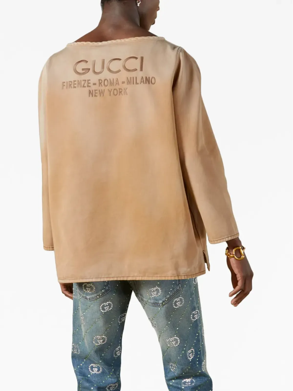 Gucci ロゴ刺繍デニムトップス - 画像5