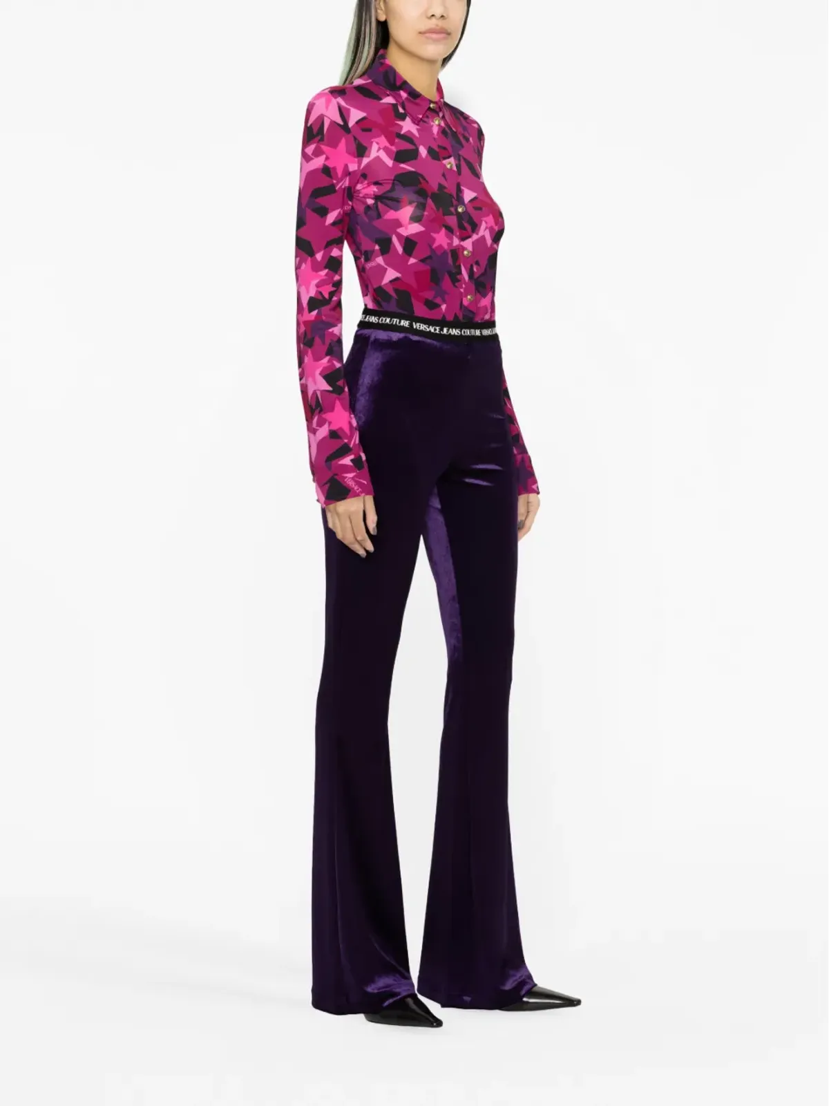Versace Jeans Couture 星柄ストレッチシャツ - 画像3
