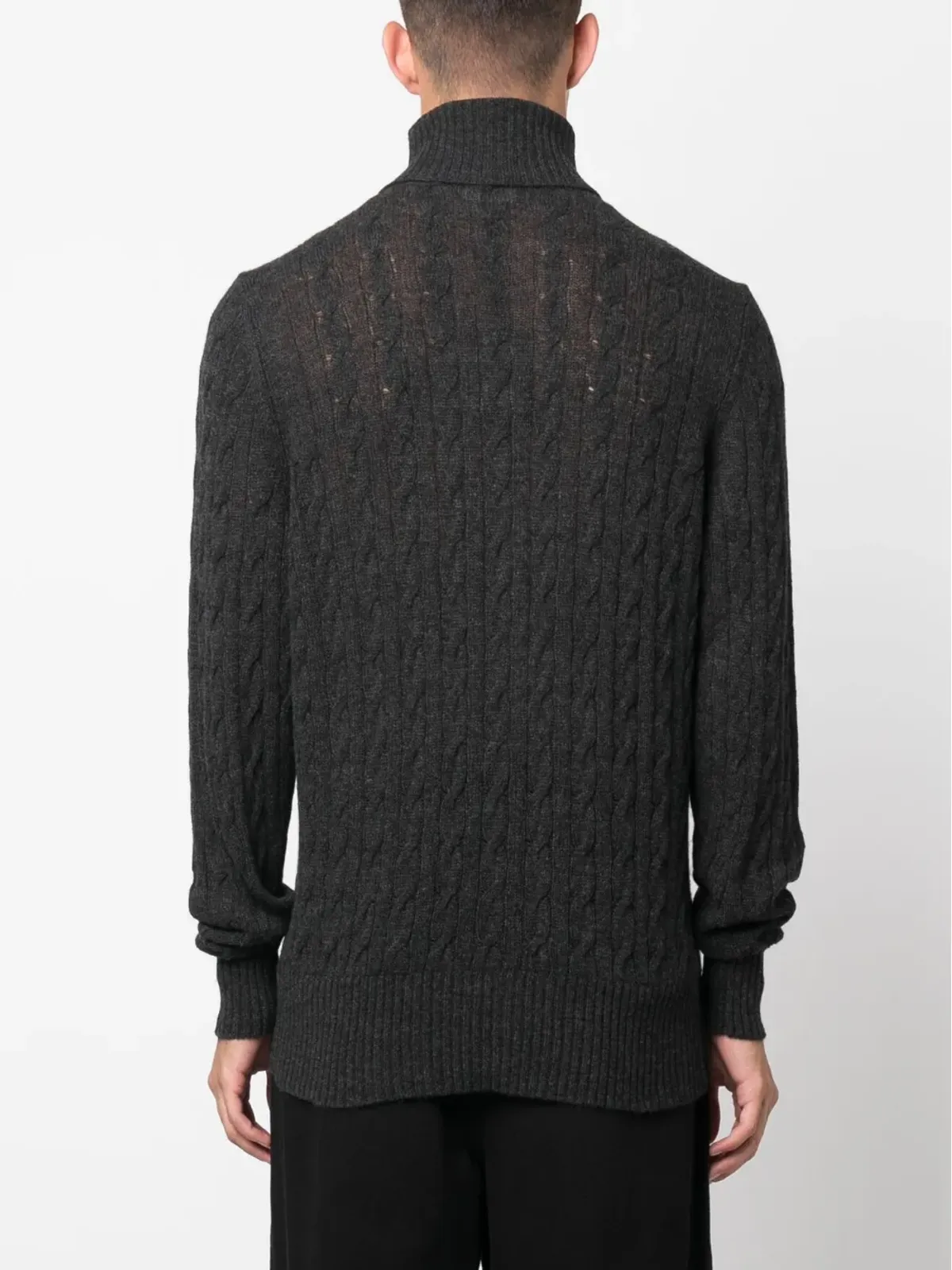 ETRO ロールネック カシミヤ ケーブルニット ジャンパー - グレー - 画像4