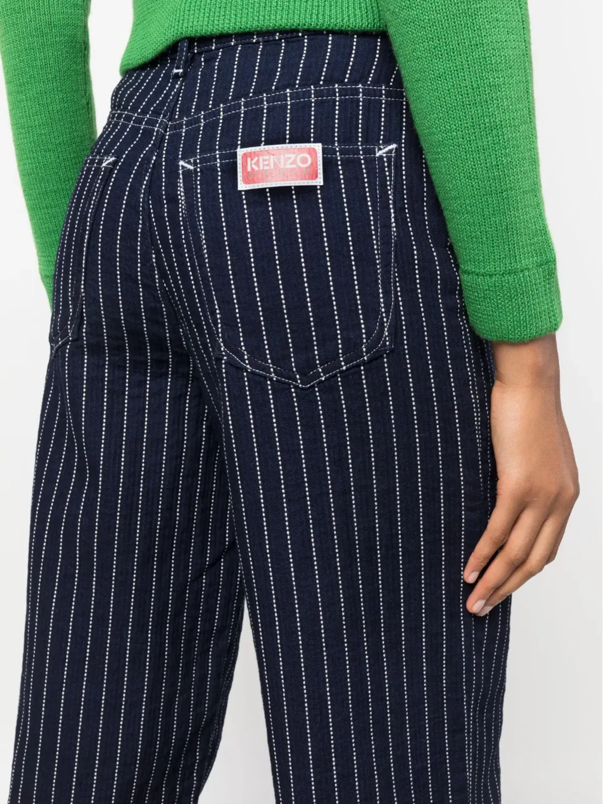 Kenzo ストライプ柄ストレートパンツ - Blue - 画像5