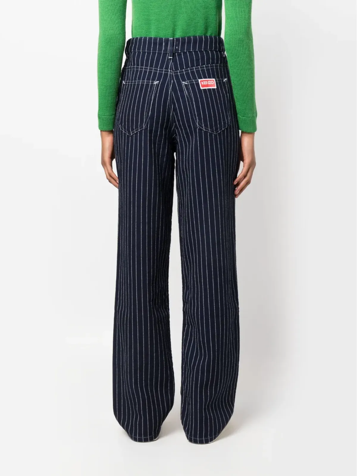 Kenzo ストライプ柄ストレートパンツ - Blue - 画像4