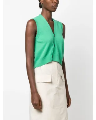 The Garment アシンメトリックVネックニットベスト - サムネイル3