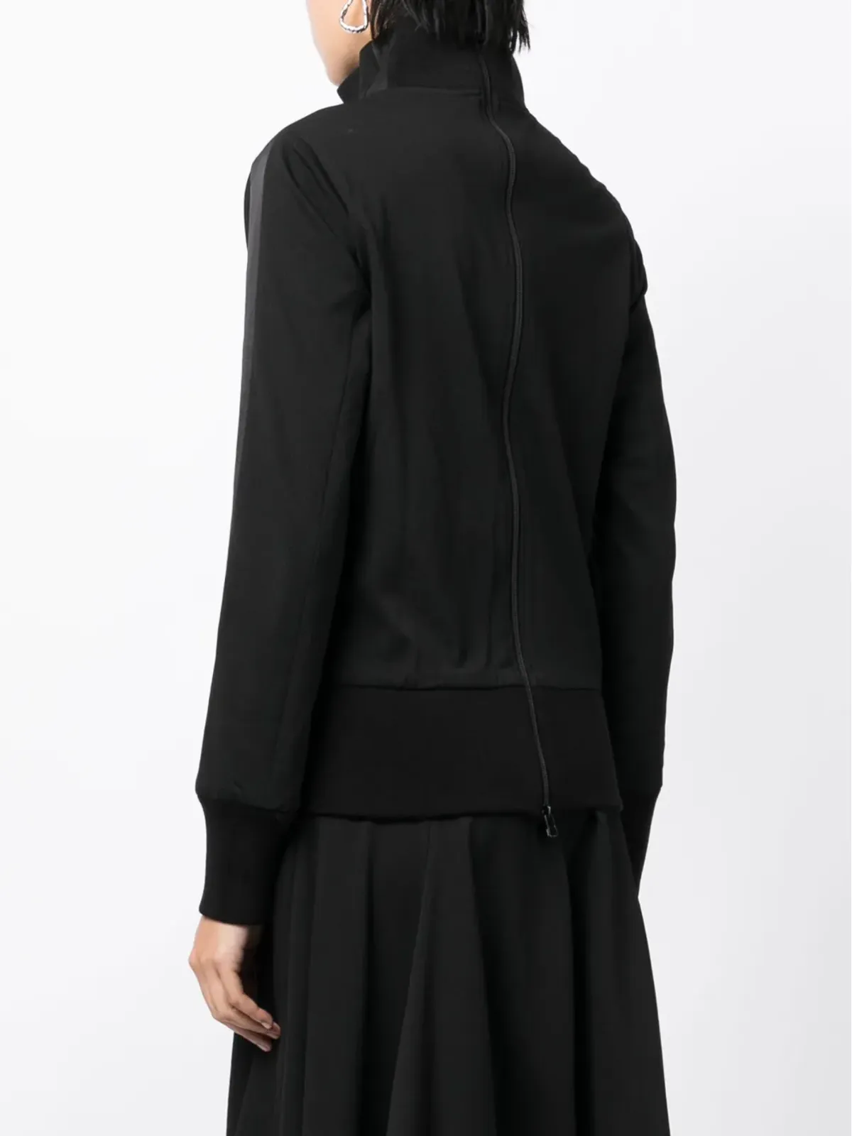 Yohji Yamamoto ストライプディテール ジップアップ スウェットシャツ - 画像4