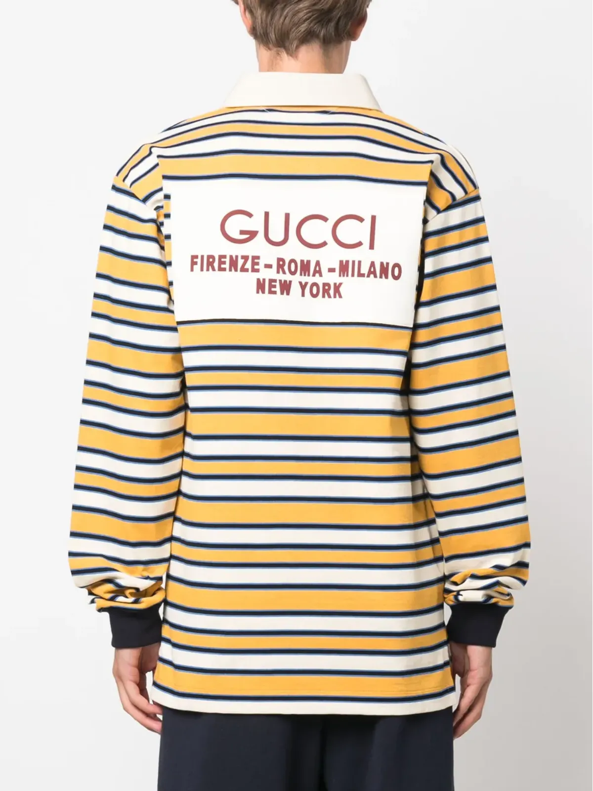 Gucci ロゴプリントストライプポロシャツ - 画像4