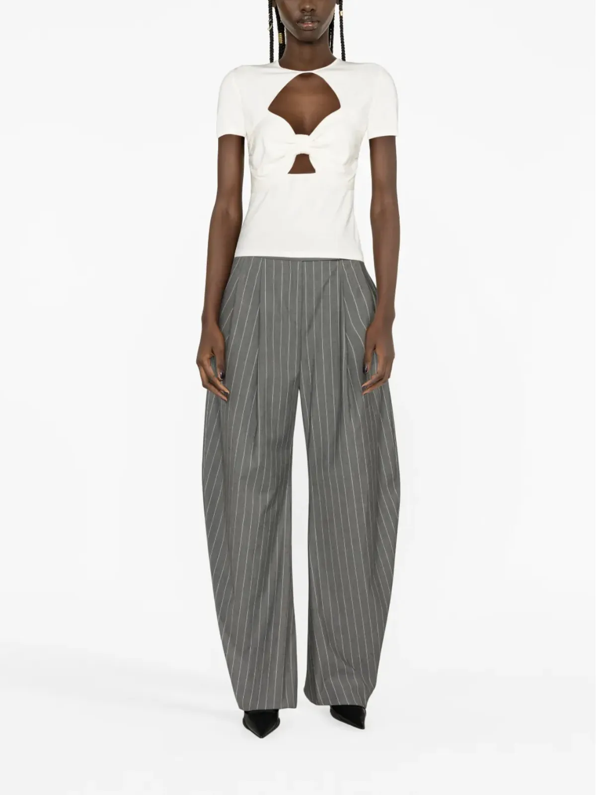 Giambattista Valli カットアウトディテールの半袖トップ - 画像2