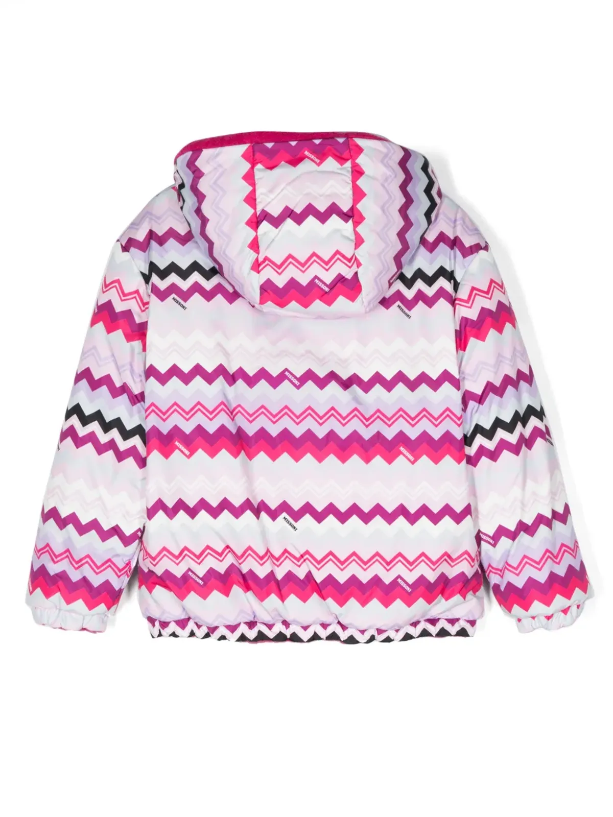 Missoni Kids ジグザグ柄のフード付きボンバー ジャケット - 画像2
