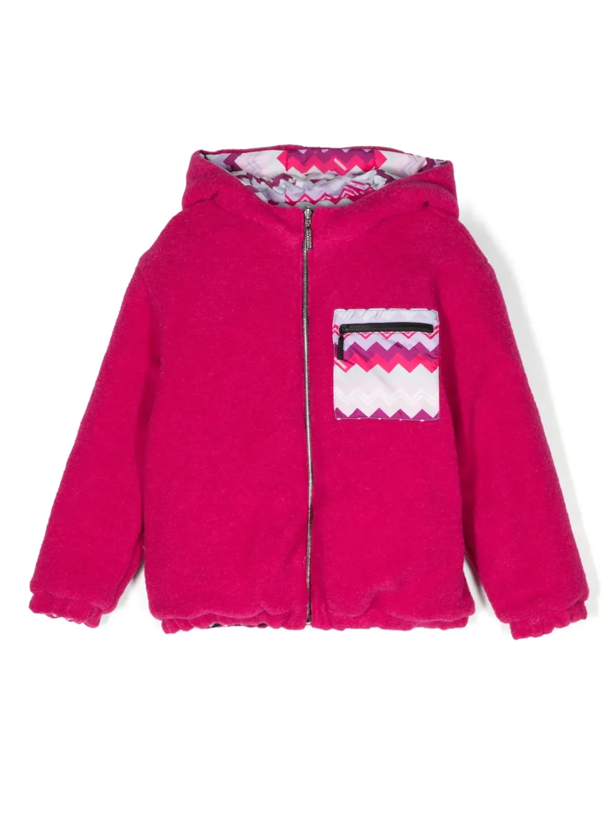 Missoni Kids ジグザグ柄のフード付きボンバー ジャケット - 画像3
