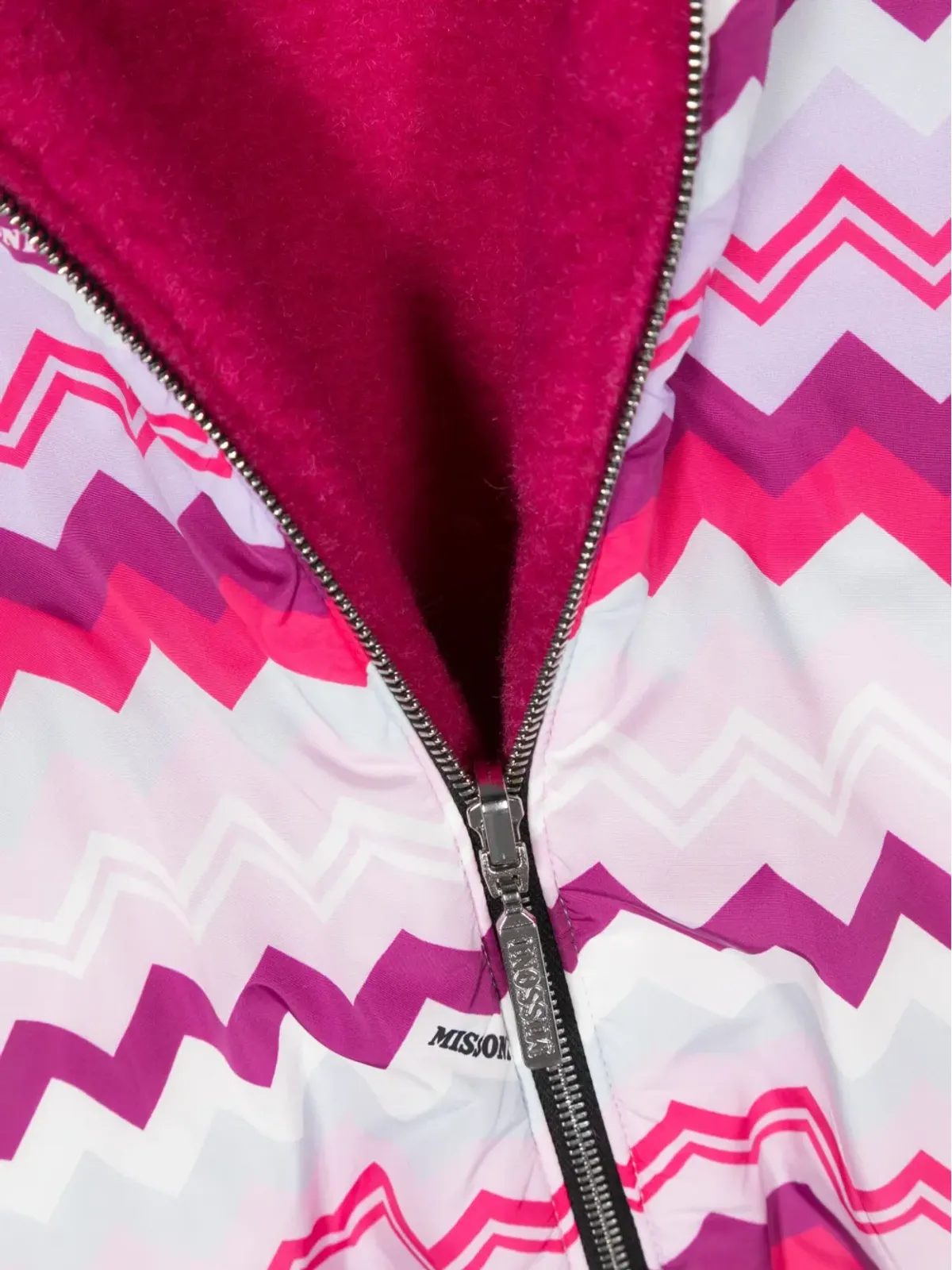 Missoni Kids ジグザグ柄のフード付きボンバー ジャケット - 画像4