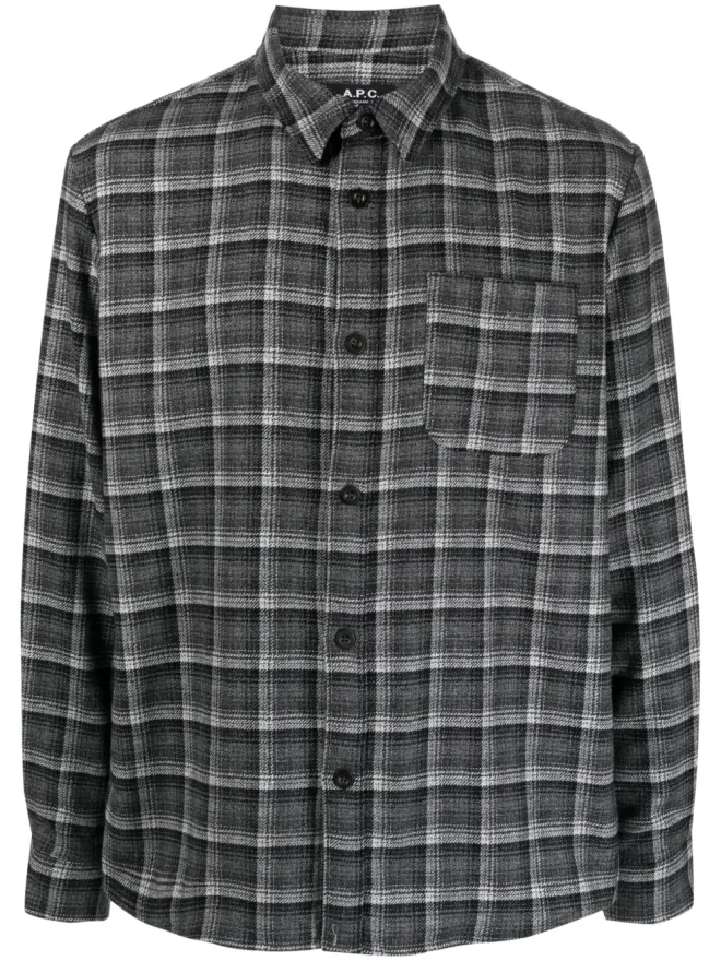 A.P.C. A.P.C. チェックウールブレンドシャツの商品画像