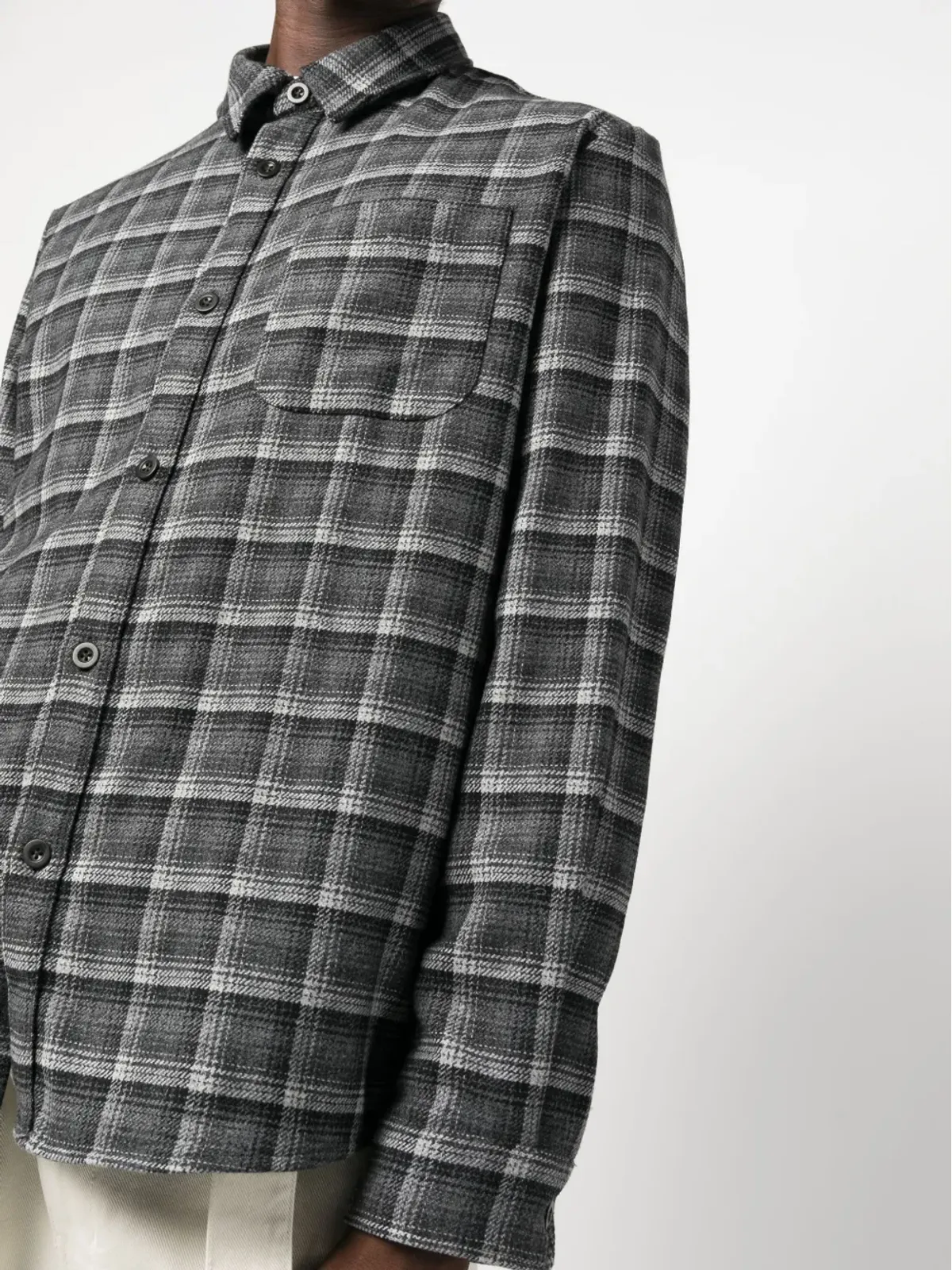 A.P.C. チェックウールブレンドシャツ - 画像5