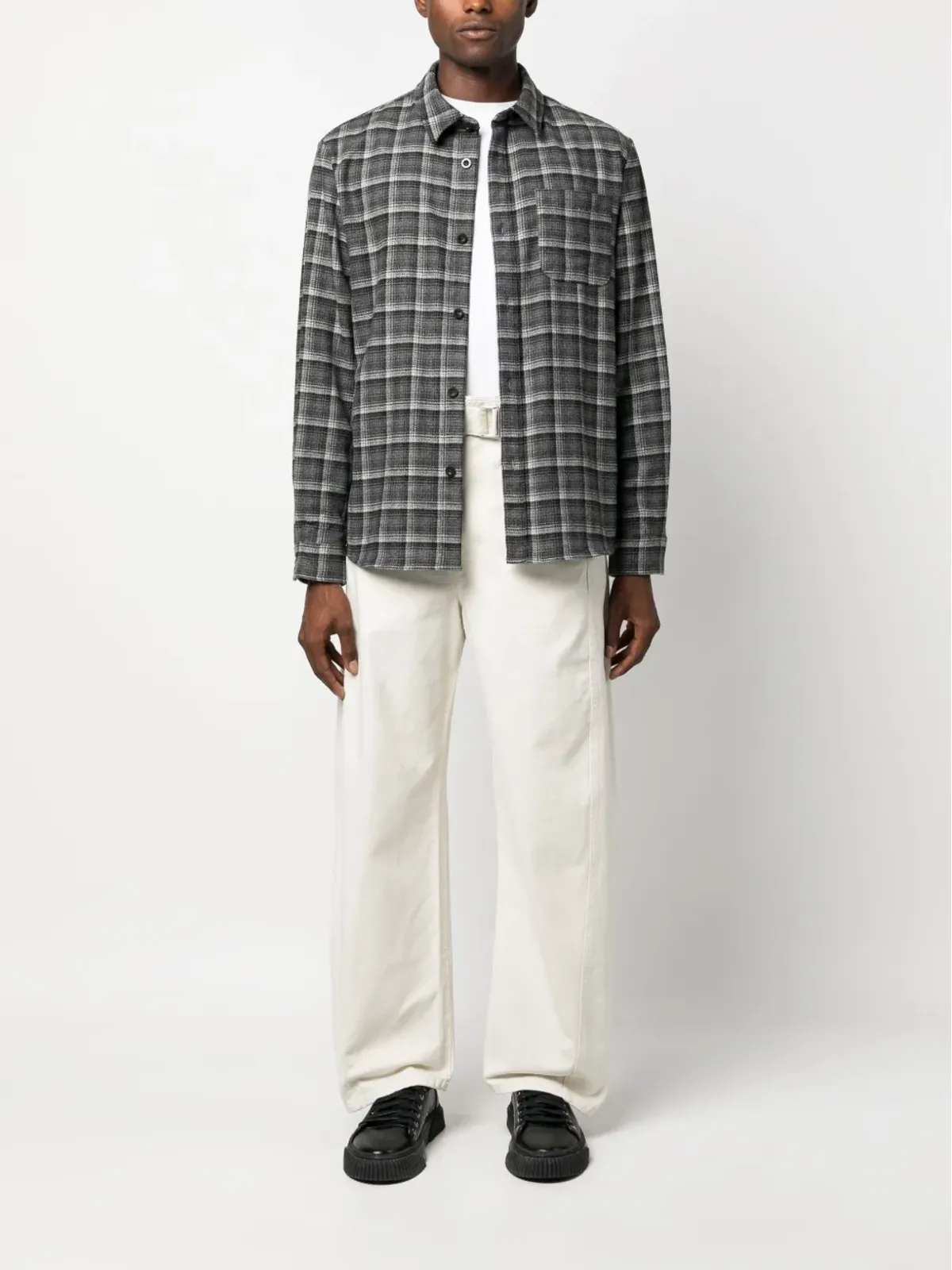A.P.C. チェックウールブレンドシャツ - 画像2