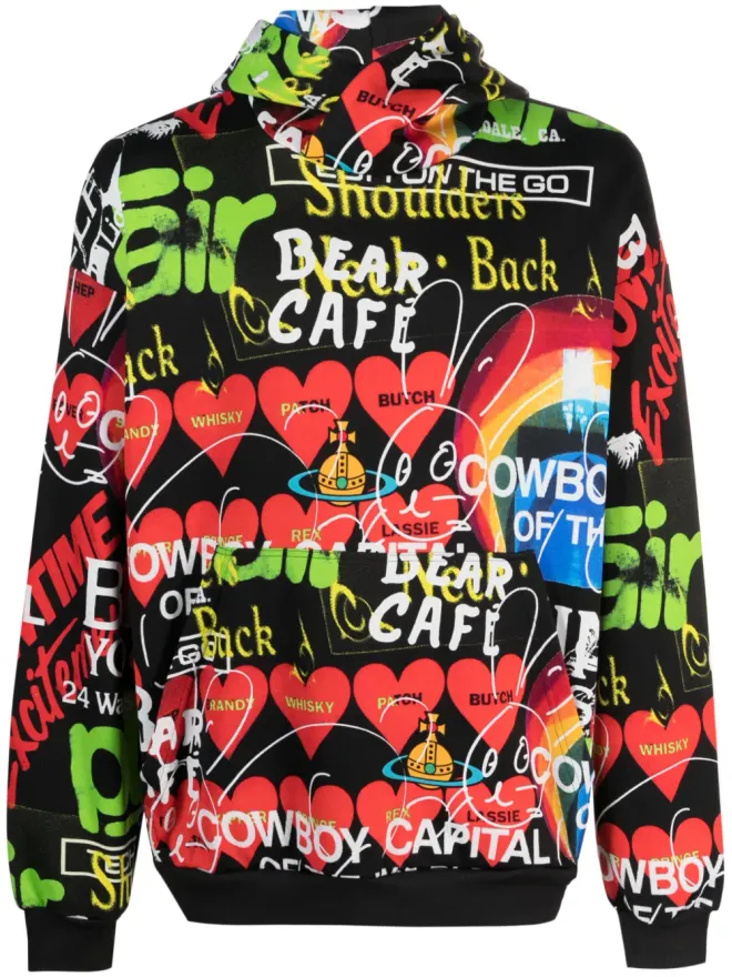 Vivienne Westwood Vivienne Westwood Orb グラフィックプリント ジャージー・フーディ（ブラック）の商品画像