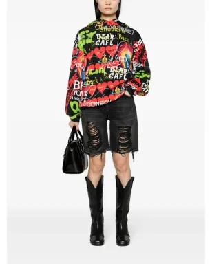 Vivienne Westwood Orb グラフィックプリント ジャージー・フーディ（ブラック） - サムネイル3