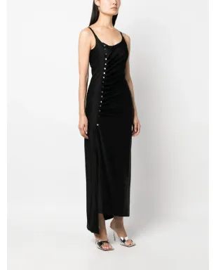 Rabanne アシンメトリック サテン マキシドレス - ブラック - サムネイル3