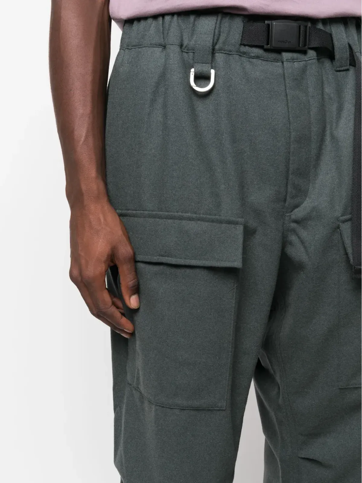 Y-3 ベルト付きウエスト ストレートレッグ トラウザー - 画像5