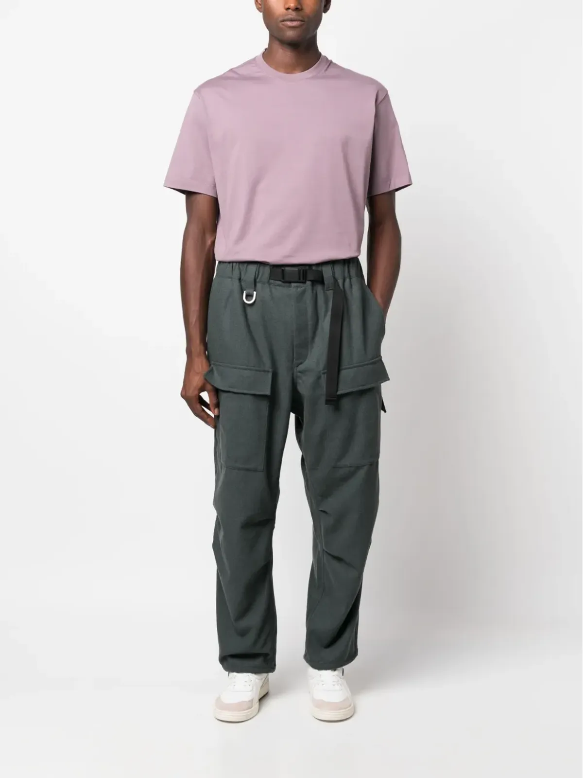 Y-3 ベルト付きウエスト ストレートレッグ トラウザー - 画像2