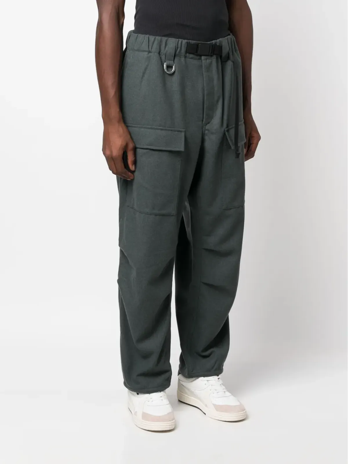 Y-3 ベルト付きウエスト ストレートレッグ トラウザー - 画像3