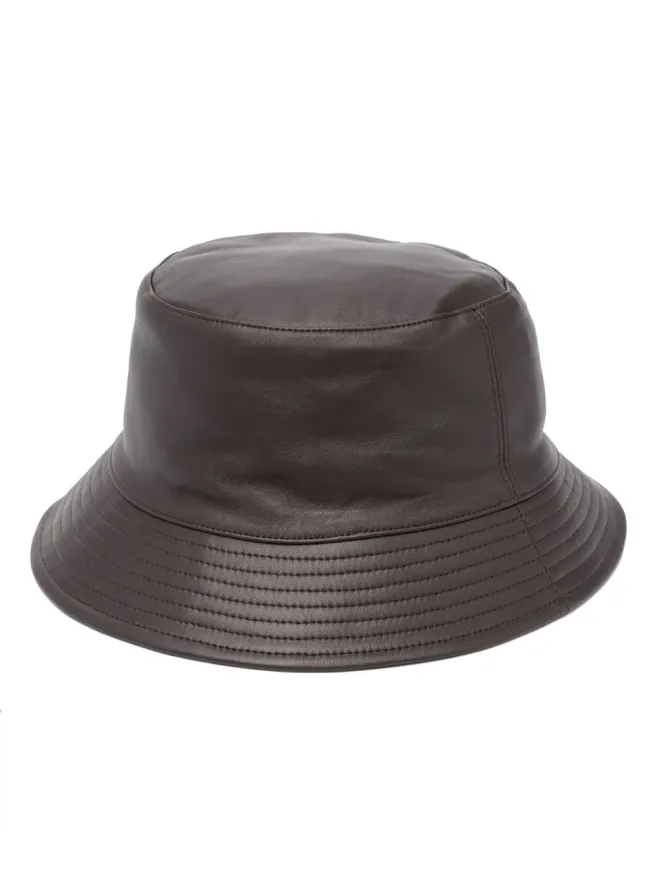 Yves Salomon Yves Salomon トーンステッチ レザー バケットハットの商品画像