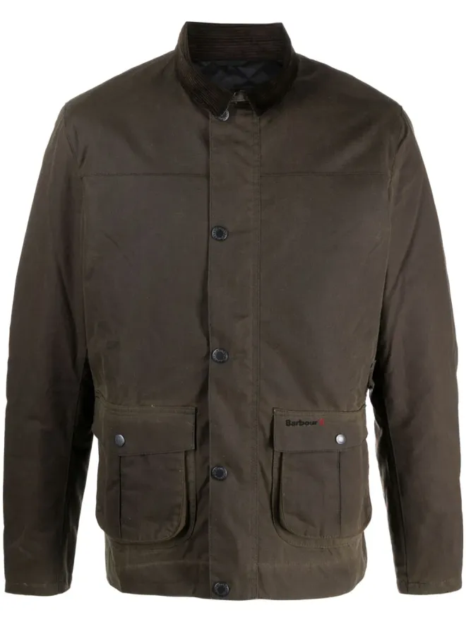 Barbour Barbour ブランデン ワックス コーデュロイ襟付きジャケット - グリーンの商品画像