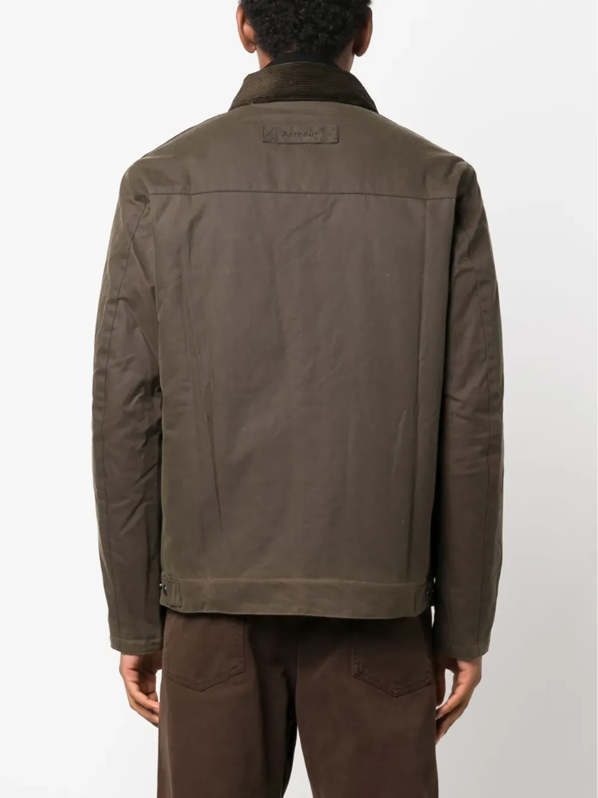 Barbour ブランデン ワックス コーデュロイ襟付きジャケット - グリーン - 画像4