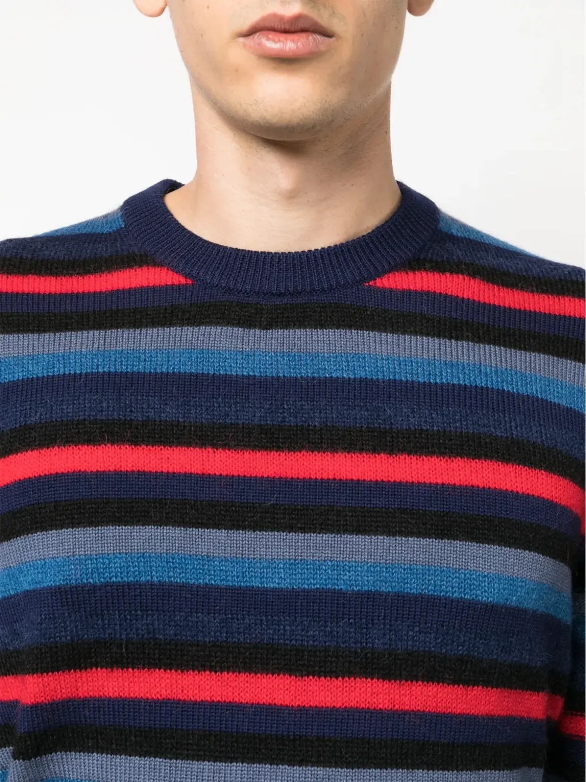 PS Paul Smith クルーネック ストライプ柄ニット - 画像5