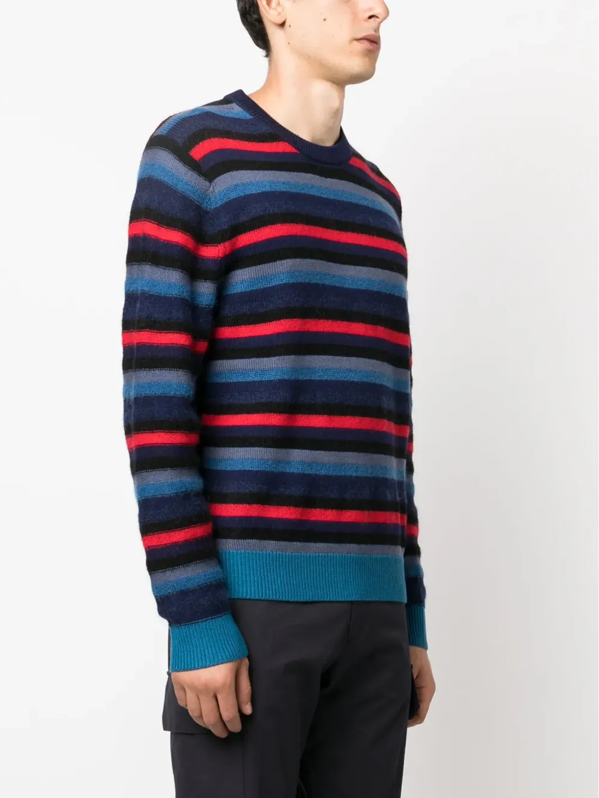 PS Paul Smith クルーネック ストライプ柄ニット - 画像3