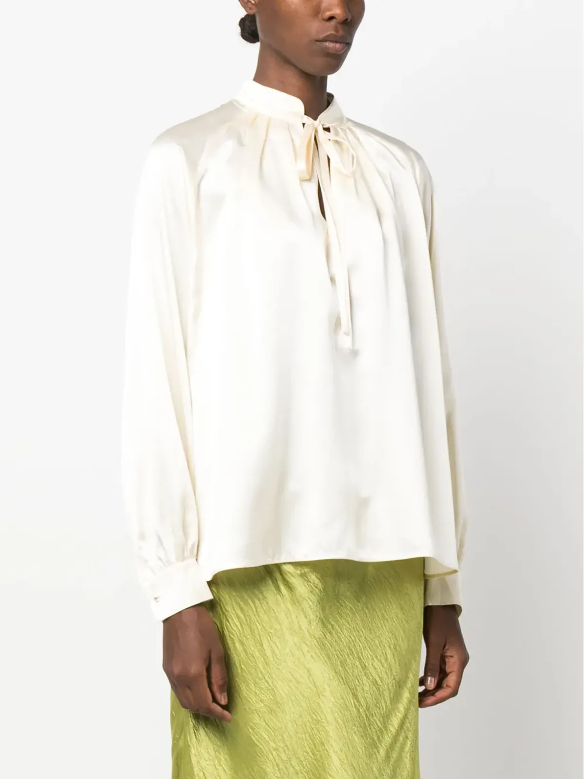 Max Mara タイ結び付きシルク ブラウス - 画像3