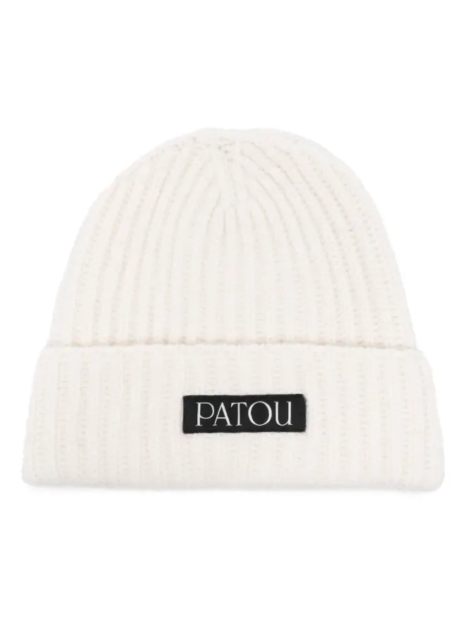 Patou Patou ロゴパッチ付きリブ編みビーニーの商品画像