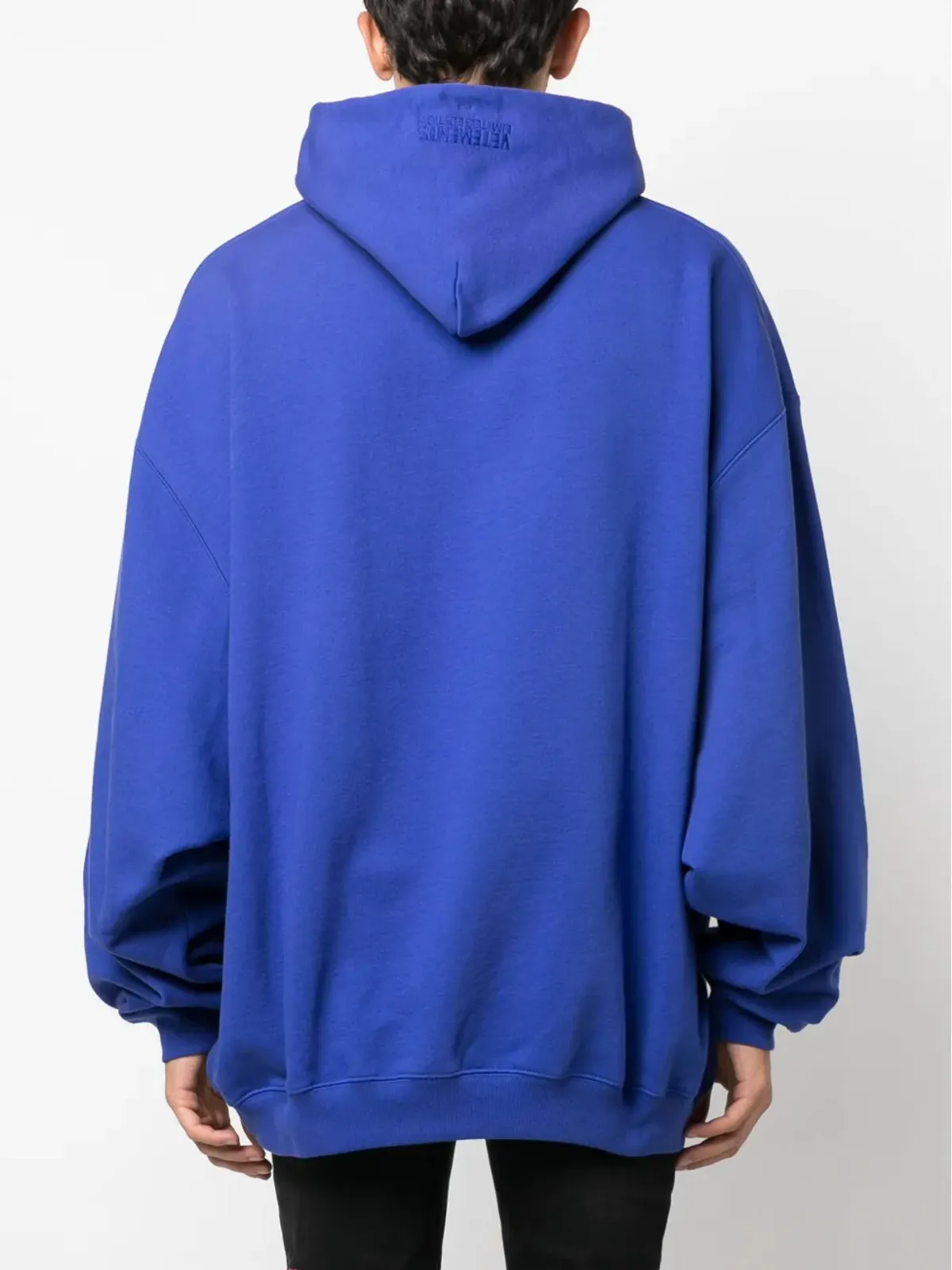 VETEMENTS ロゴプリント コットン フーディー ブルー - 画像5
