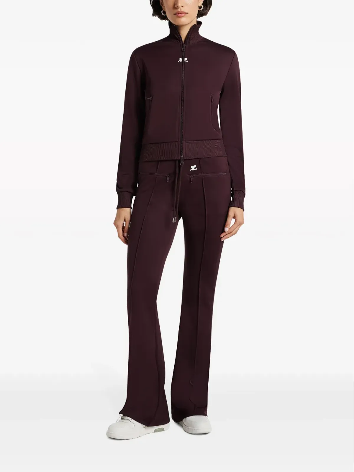 Courrèges ハイネックジップアップ スウェット ブラウン - 画像2