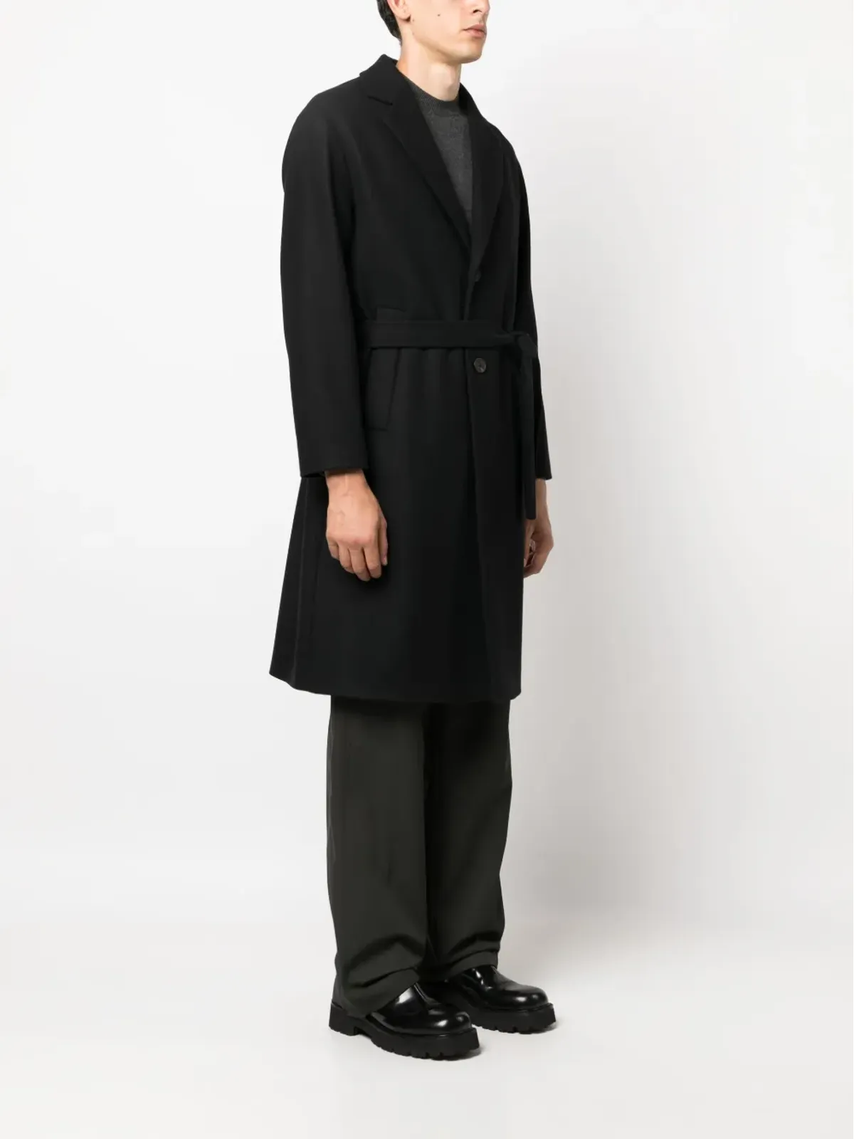 Hevo Cisternino ベルト付きシングルブレストコート - 画像3