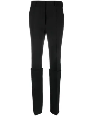 Sportmax ターンアップヘムのスリムフィットパンツ - ブラック - サムネイル1