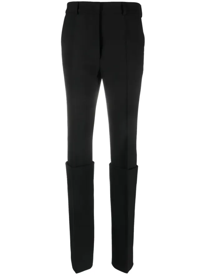 Sportmax Sportmax ターンアップヘムのスリムフィットパンツ - ブラックの商品画像
