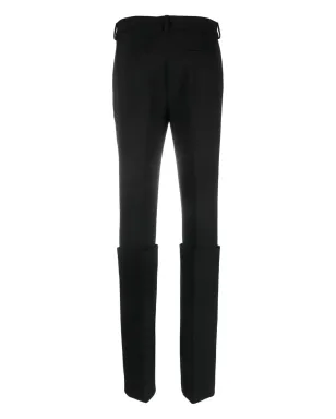 Sportmax ターンアップヘムのスリムフィットパンツ - ブラック - サムネイル2