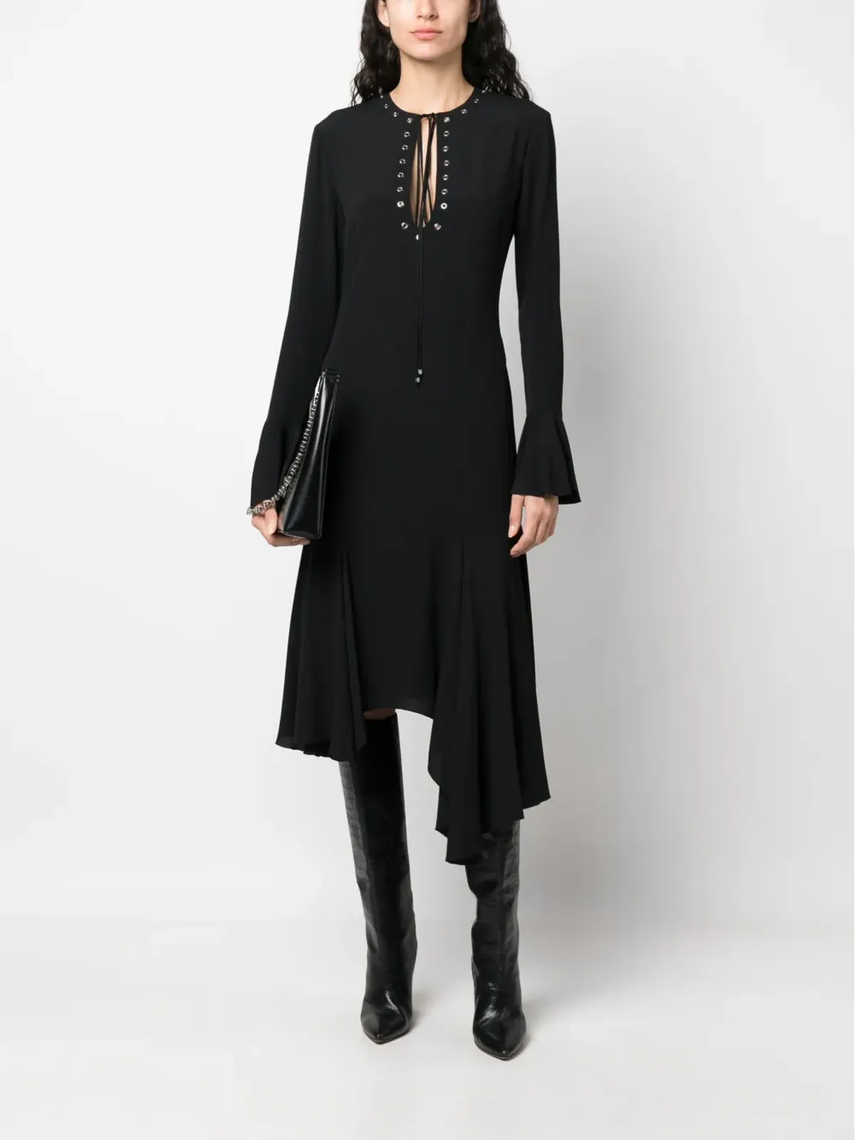 Blumarine アイレットディテール アシンメトリードレス - 画像2