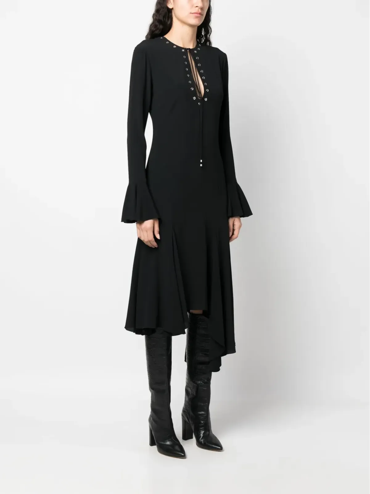 Blumarine アイレットディテール アシンメトリードレス - 画像3