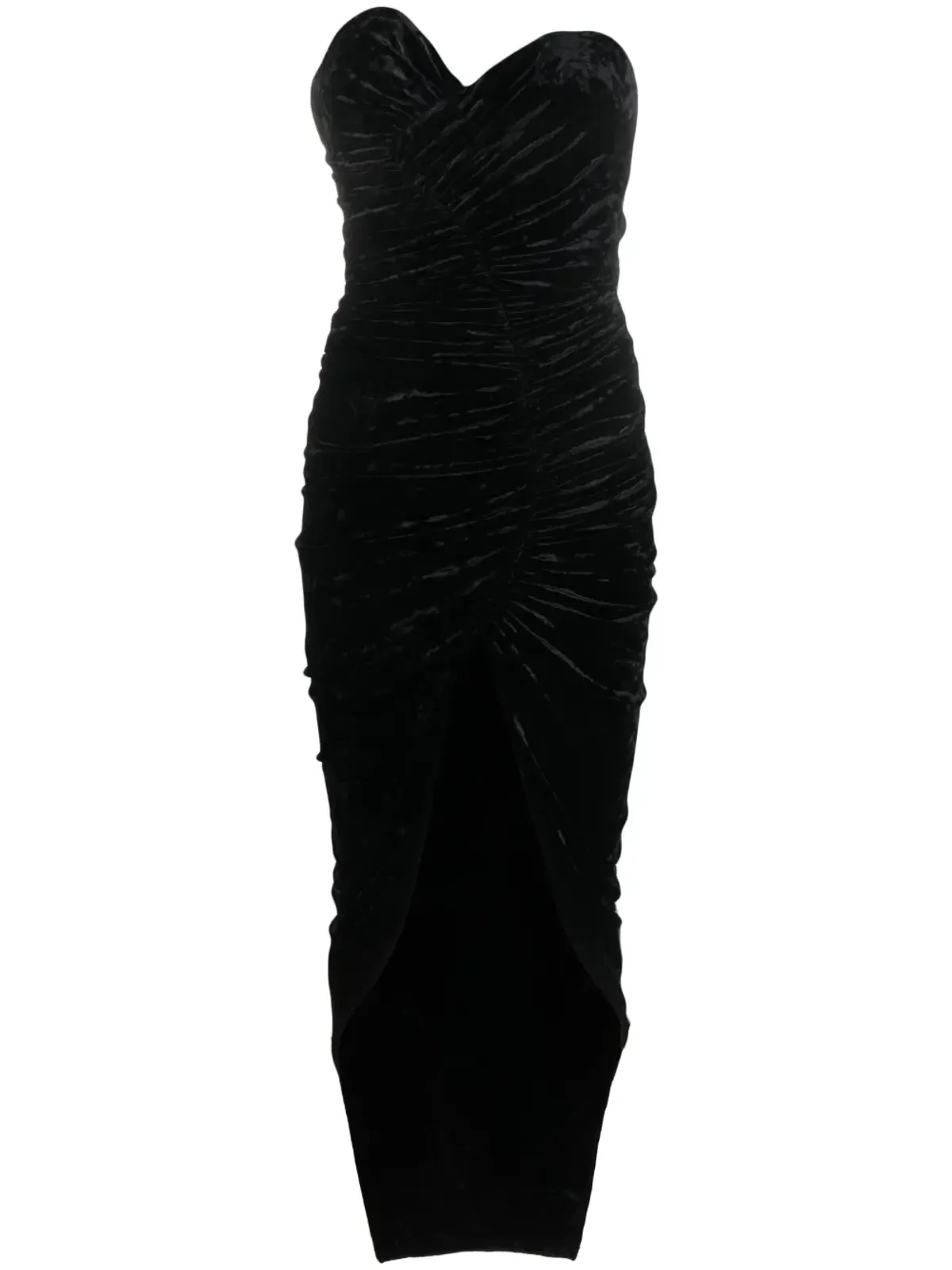 Alexandre Vauthier ストラップレスベルベットドレス - 画像1