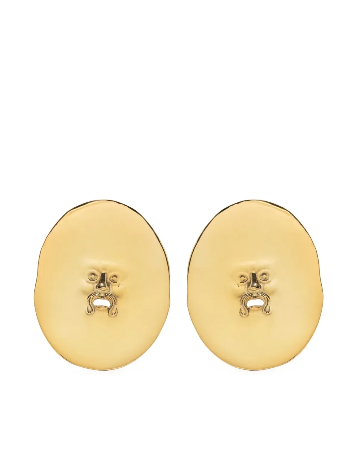 Patou large face clip-on earrings - Gold - 画像1
