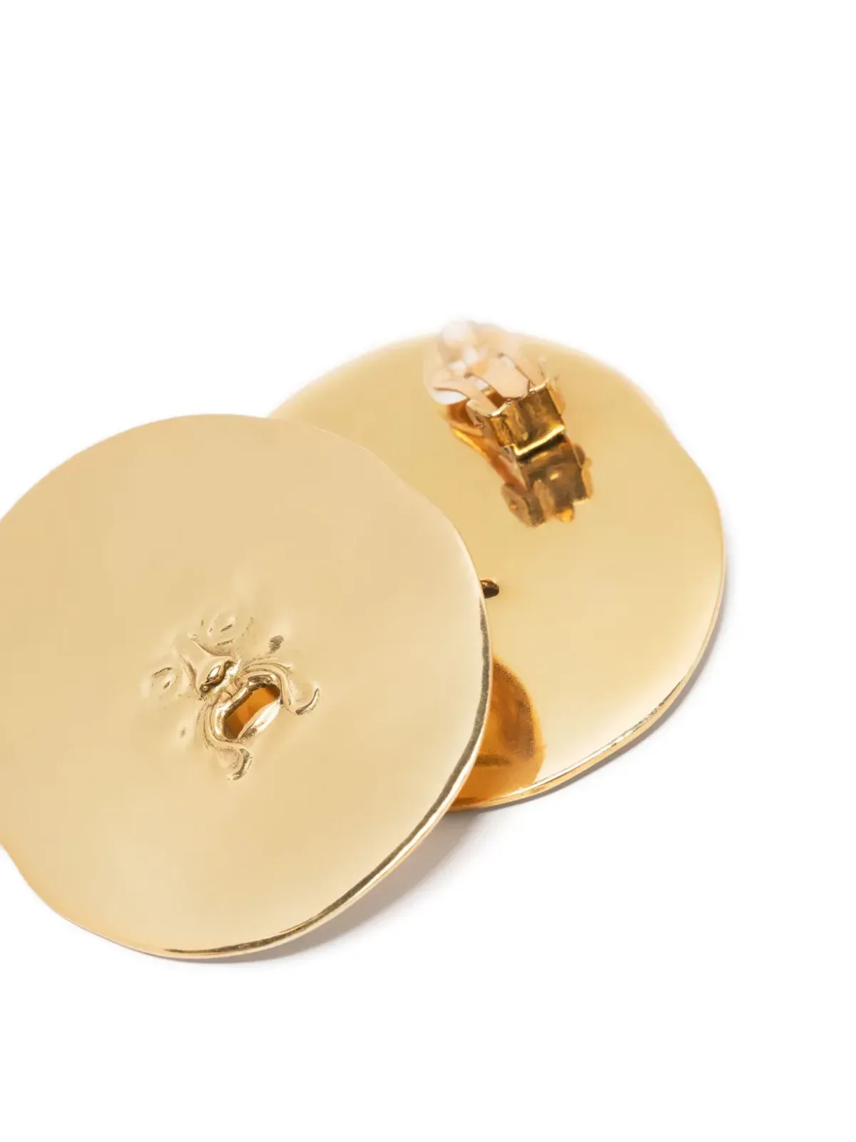 Patou large face clip-on earrings - Gold - 画像3