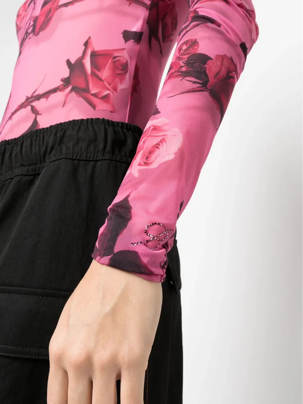 Blumarine 花柄プリント長袖ボディスーツ - 画像5