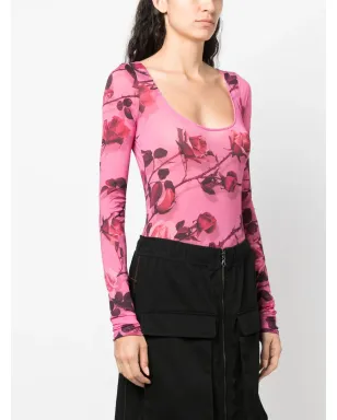 Blumarine 花柄プリント長袖ボディスーツ - サムネイル3